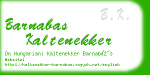 barnabas kaltenekker business card